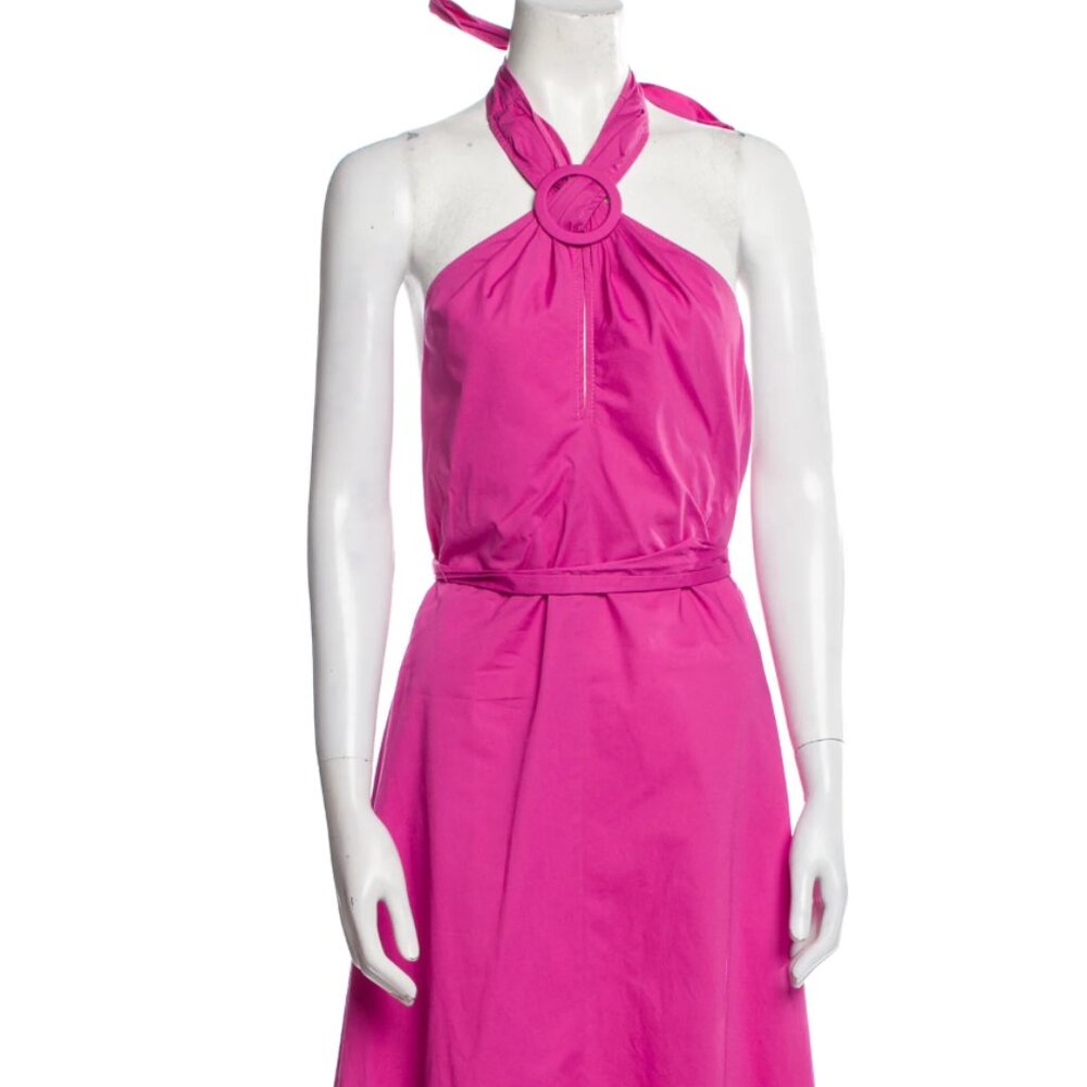 STAUD KAI BELTED PINK DRESS
